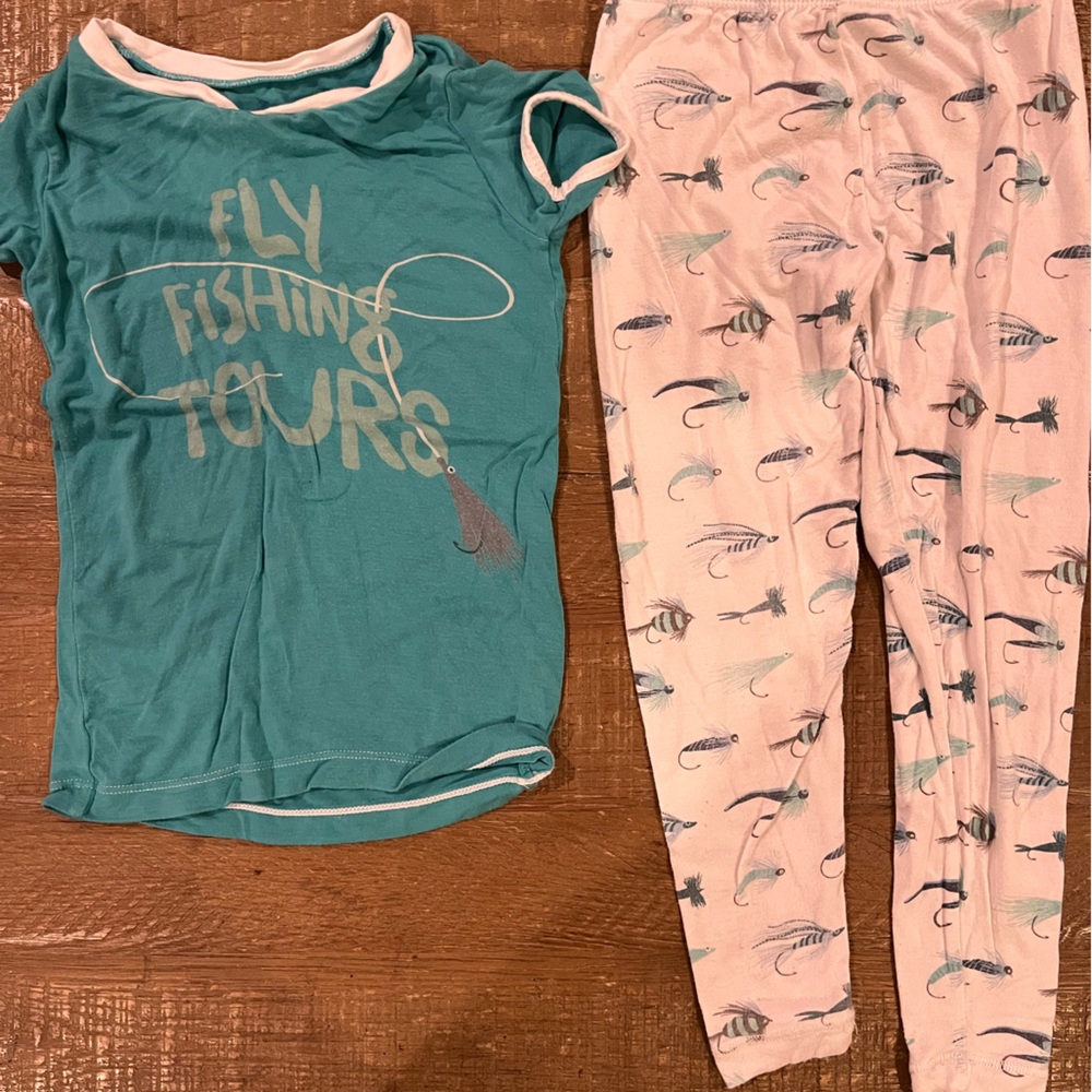 Kickee Pants size 4T “ fly fishing” pajamas